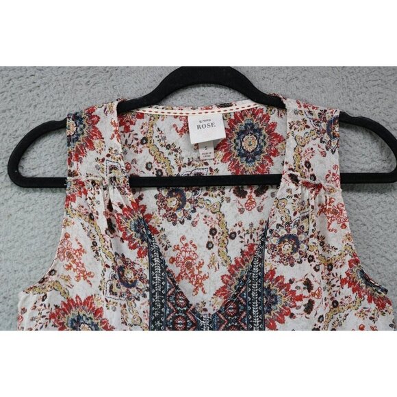 Knox Rose Floral Sheer Sleeveless Babydoll Top-Size Small - Picture 4 of 10